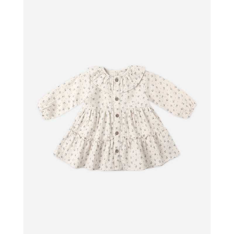 Ruffle Collar Button Dress || Bluebell