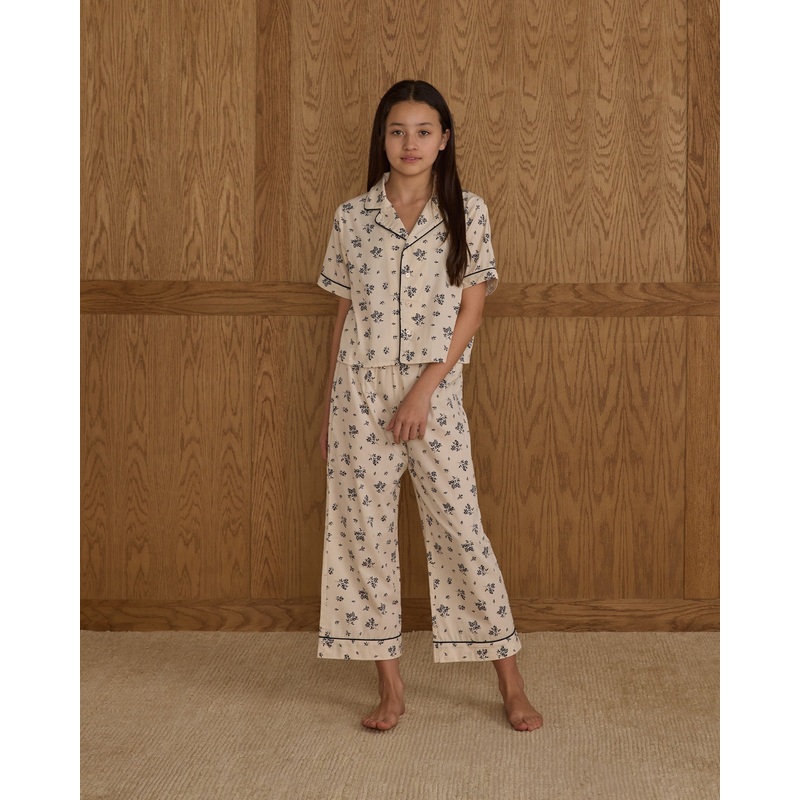 Woven Pajama Set || Blue Floral Teen