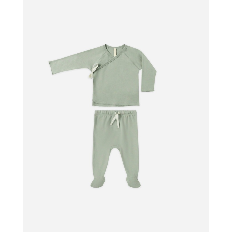 Wrap Top + Footed Pant Set || Fern