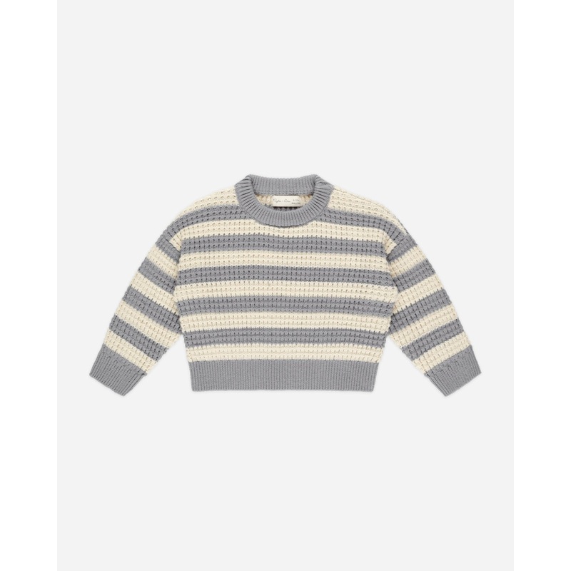 Aspen Sweater || Dusty Blue Stripe