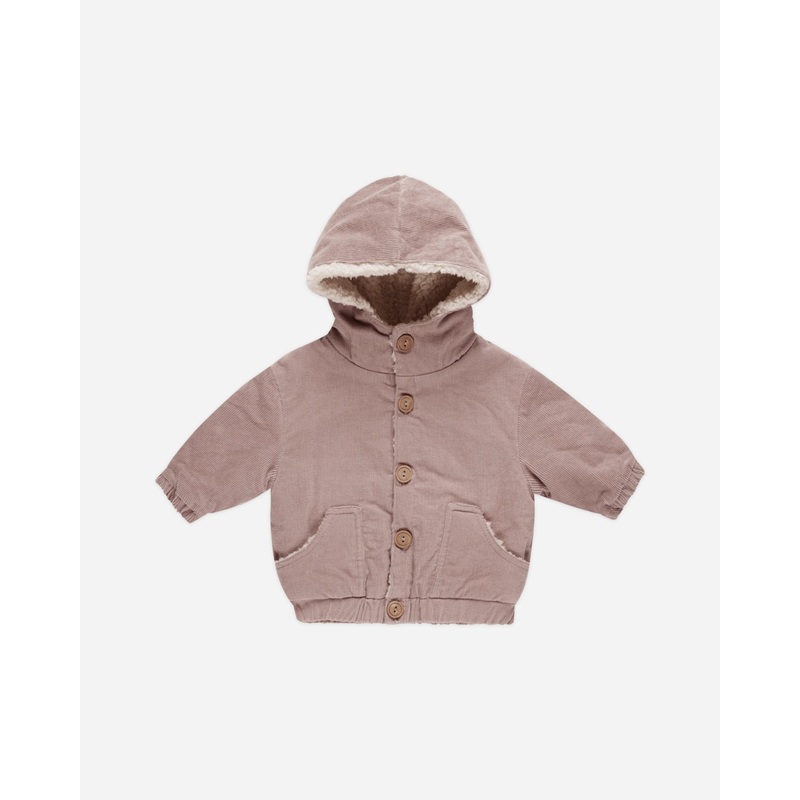 Corduroy Hooded Jacket || Mauve