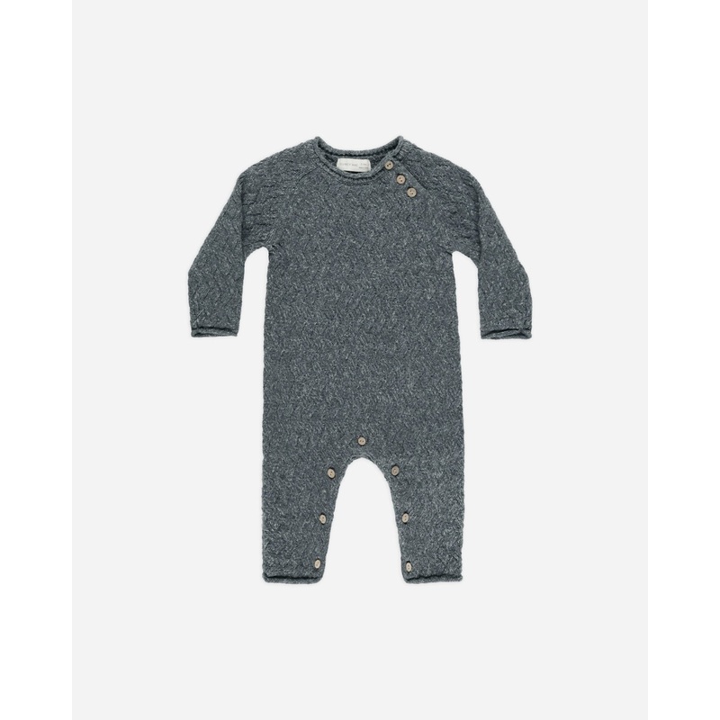 Cozy Heather Knit Jumpsuit || Indigo
