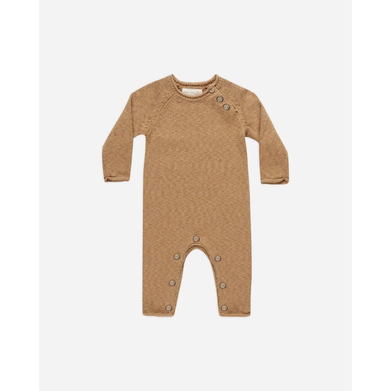 Cozy Heather Knit Jumpsuit || Speckled Golden