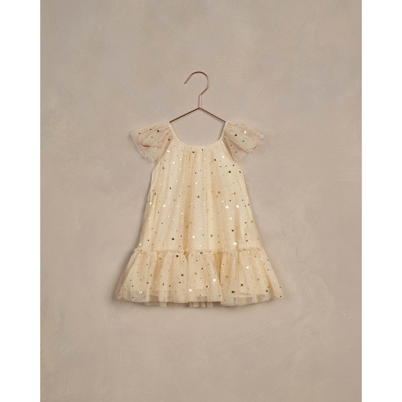 Edie Dress || Champagne Stars|Color|12M|18M|2Y|4Y|6Y|8Y