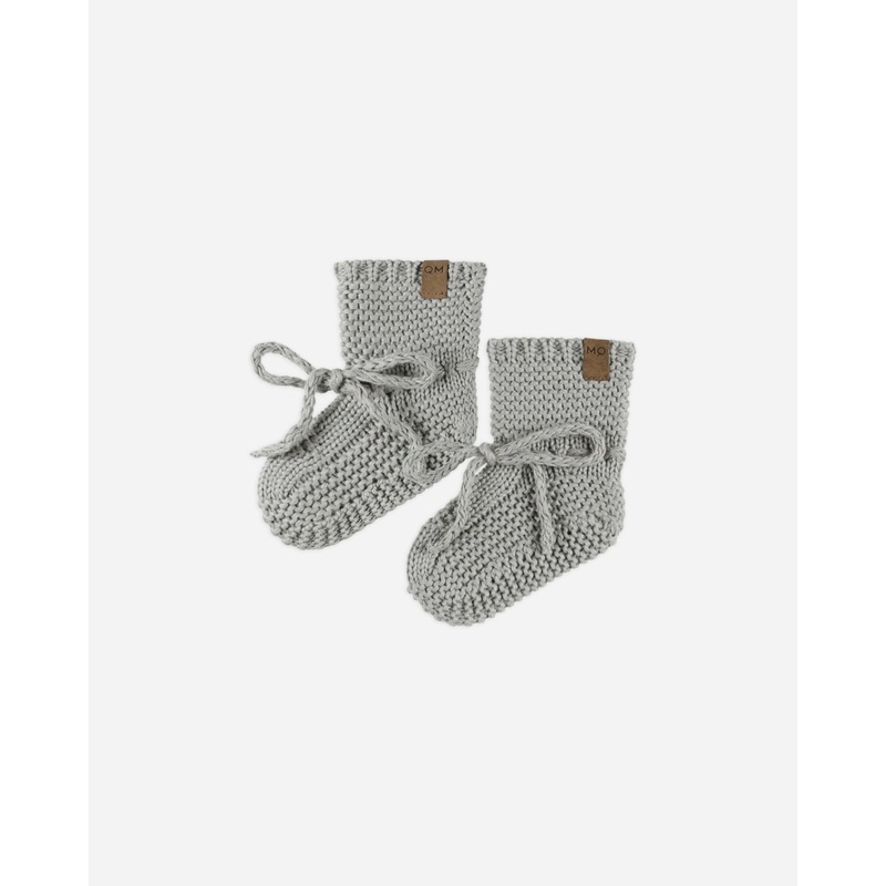 Knit Booties || Dusty Blue|Color|0-3M|3-6M|6-12M