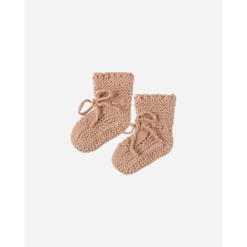Knit Booties || Heathered Rose