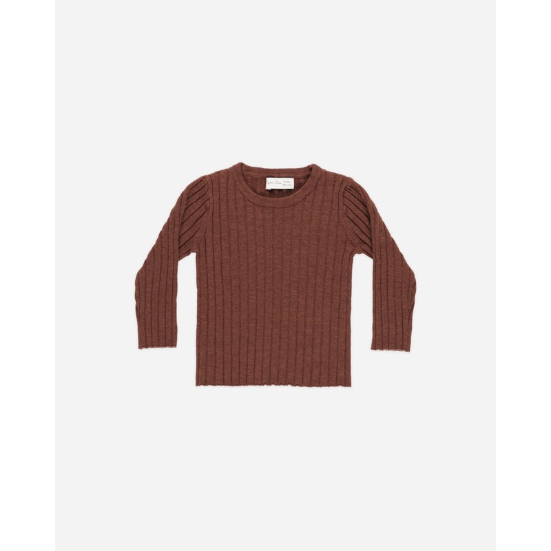 Long Sleeve Knit Top || Brick|Color|3-6M|6-12M|12-18M|18-24M|2-3Y|4-5Y|6-7Y|8-9Y|10-12Y