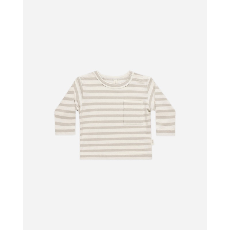 Long Sleeve Pocket Tee || Grey Stripe