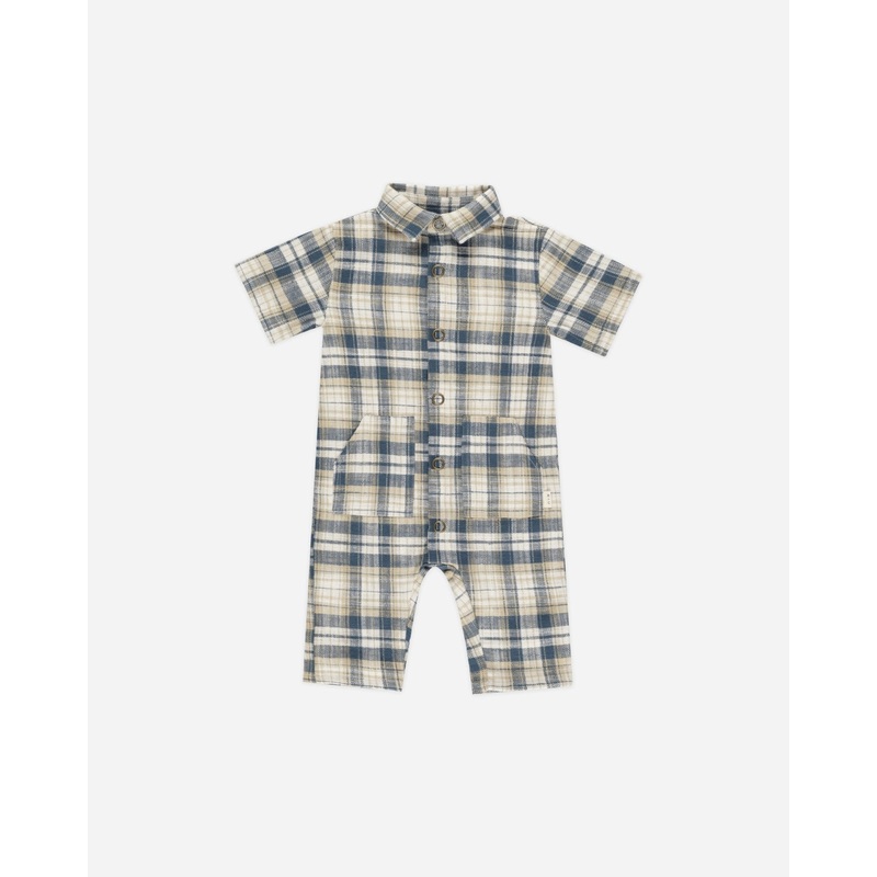 Rhett Jumpsuit || Indigo Plaid