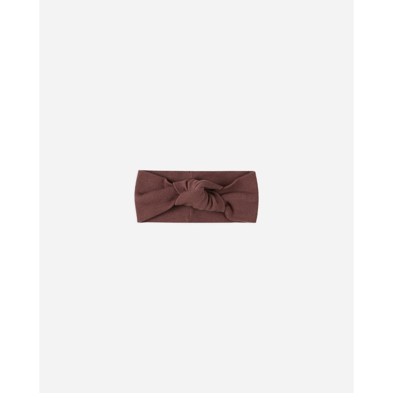 Ribbed Knotted Headband || Plum