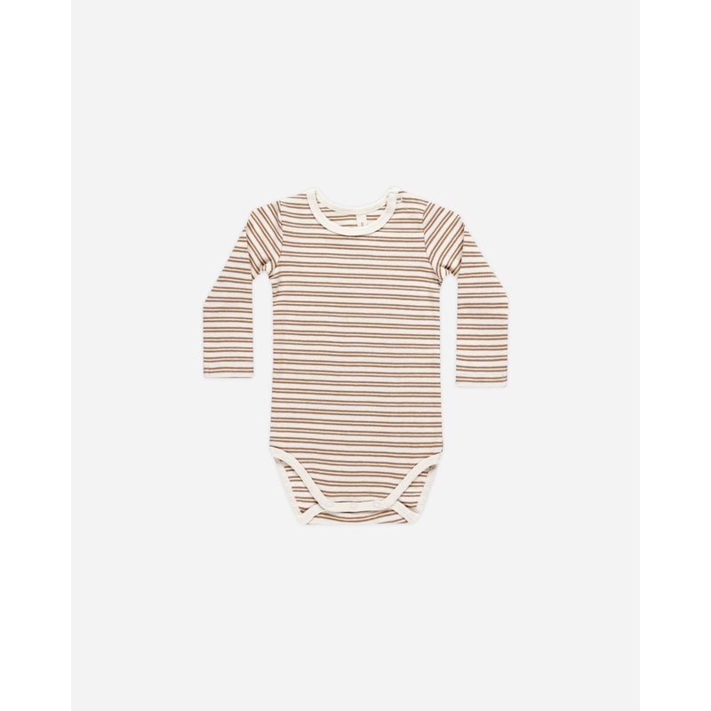 Ribbed Long Sleeve Bodysuit || Golden Stripe