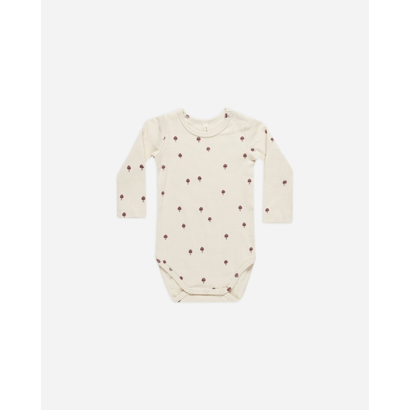 Ribbed Long Sleeve Bodysuit || Mushrooms