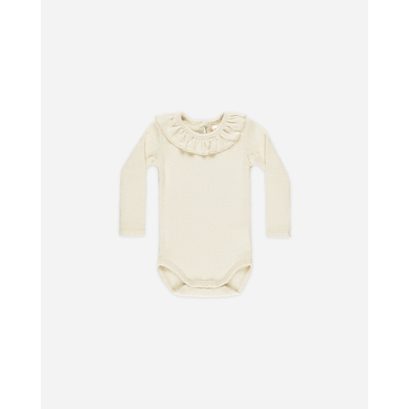Ruffle Collar Bodysuit* || Natural