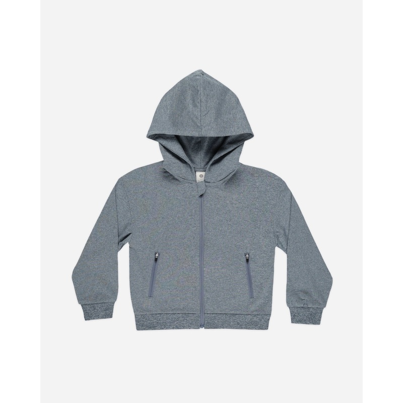 Zip-Up Tech Hoodie | Heathered Indigo