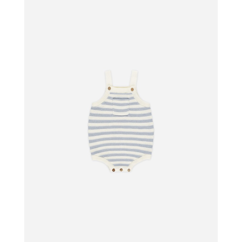 Ashton Knit Romper || Blue Stripe