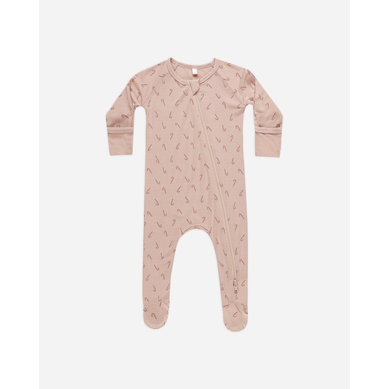 Bamboo Zip Footie || Candy Cane