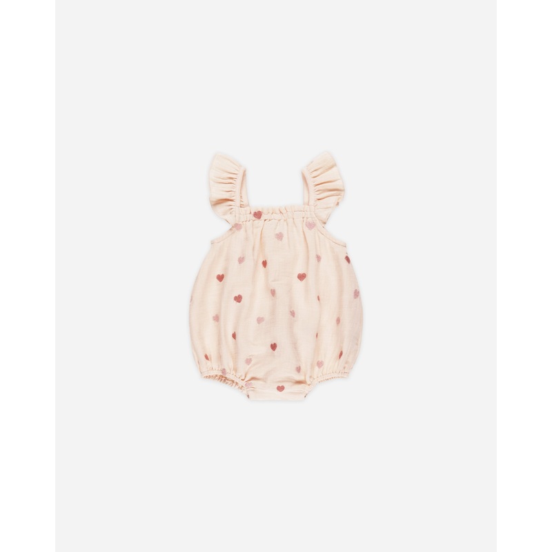 Bonnie Romper || Heart Embroidery