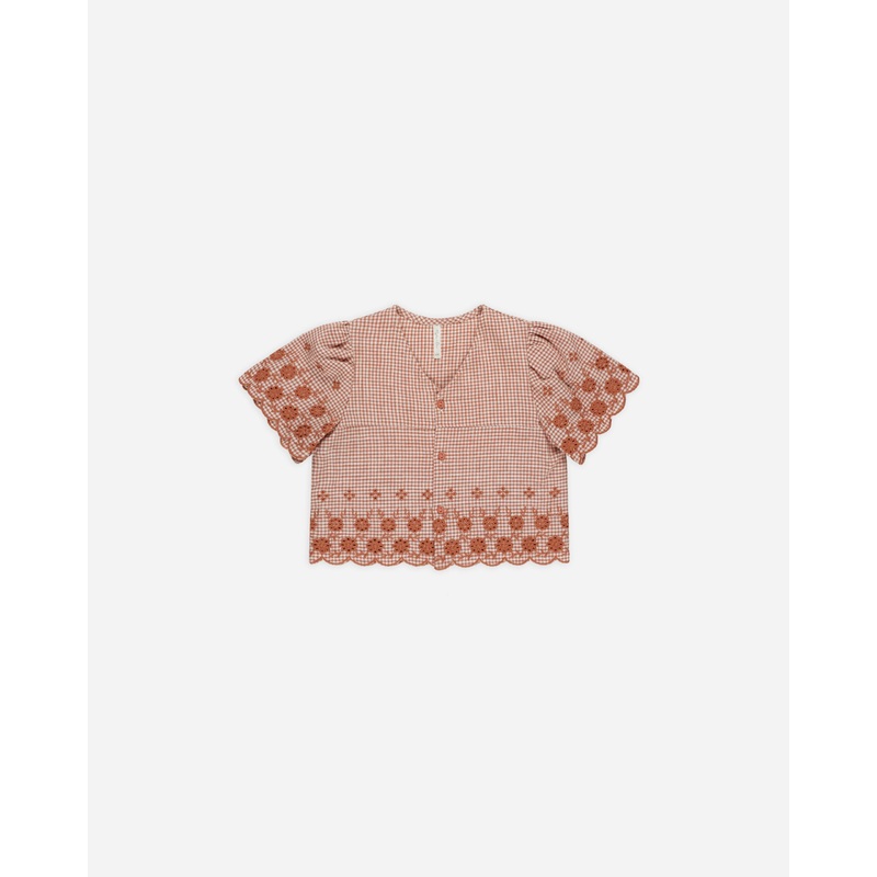 Cleo Top || Poppy Gingham|2-3Y|4-5Y|6-7Y|8-9Y