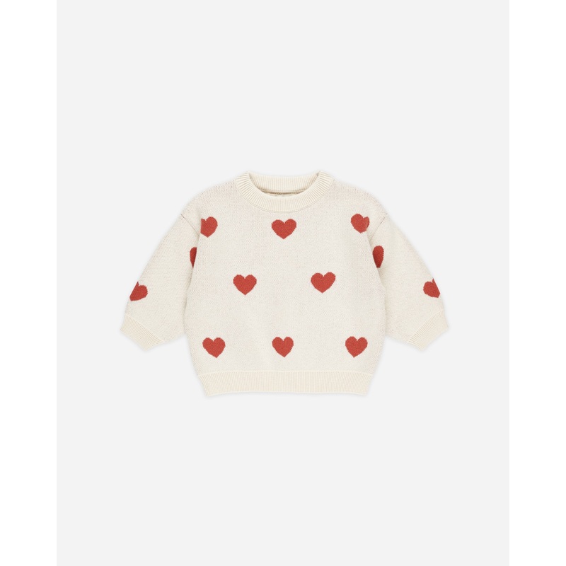 Heart Knit Sweater || Natural|Color|0-3M|3-6M|6-12M|12-18M|18-24M|2-3Y|4-5Y