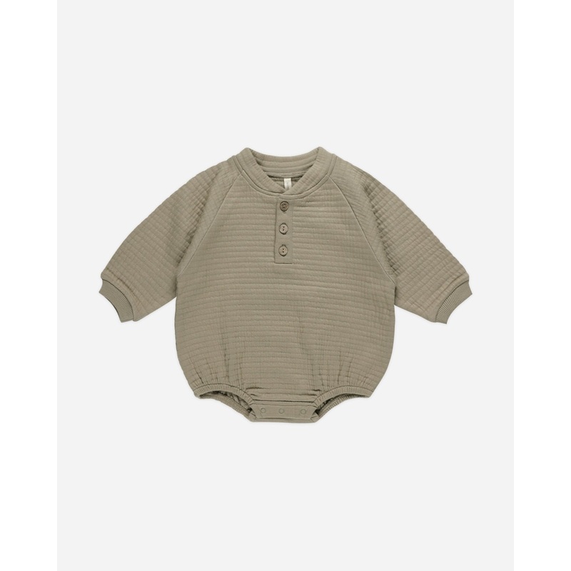 Henley Bubble Romper || Olive|Color|0-3M|3-6M|6-12M|12-18M|18-24M|2-3Y