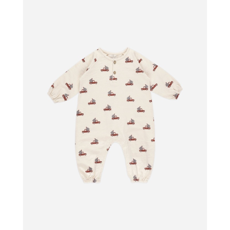 Henley Jumpsuit || Trucks|Color|0-3M|3-6M|6-12M|12-18M|18-24M|2-3Y