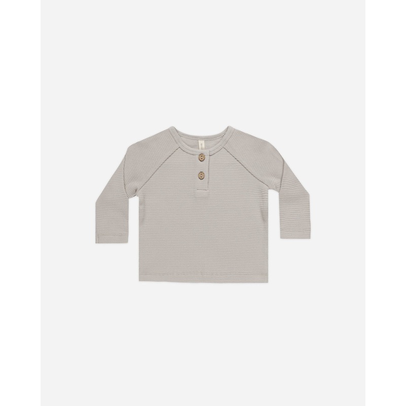 Henley Knit Top || Fog|Color|0-3M|3-6M|6-12M|12-18M|18-24M|2-3Y|4-5Y