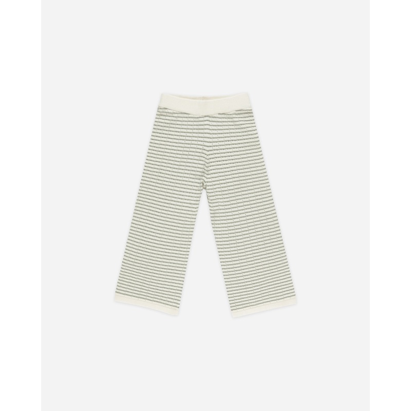 Knit Wide Leg Pant || Sage Stripe*