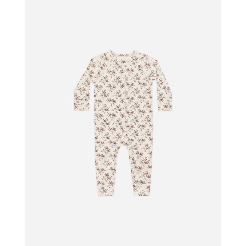 Organic Long John Pajamas || Holiday Floral