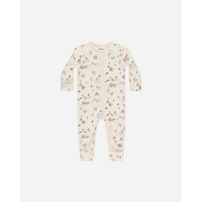Organic Long John Pajamas || Winter Town