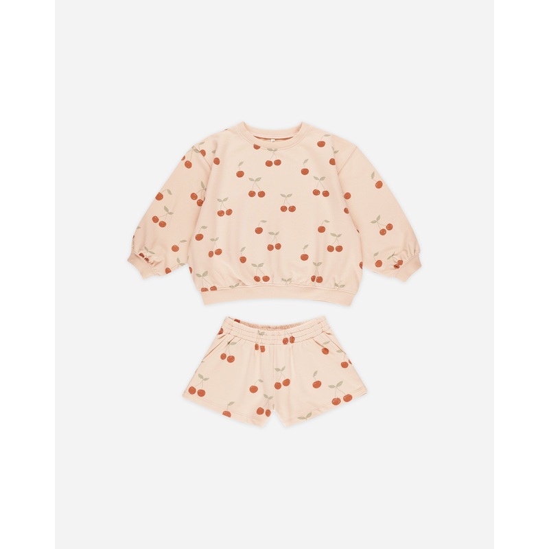 Summer Terry Set || Cherries*|12-18M|18-24M|2-3Y|4-5Y|6-7Y|8-9Y
