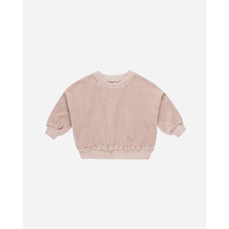 Velour Relaxed Sweatshirt || Blush