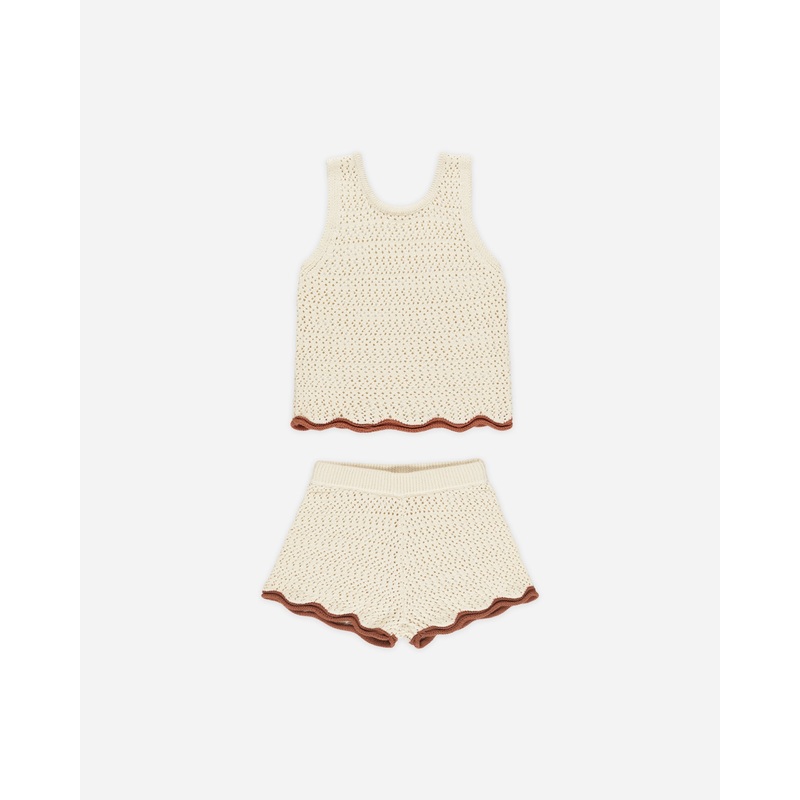 Crochet Tank Set || Natural*|2-3Y|4-5Y|6-7Y|8-9Y