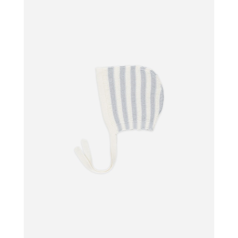Knit Bonnet || Light Blue Stripe