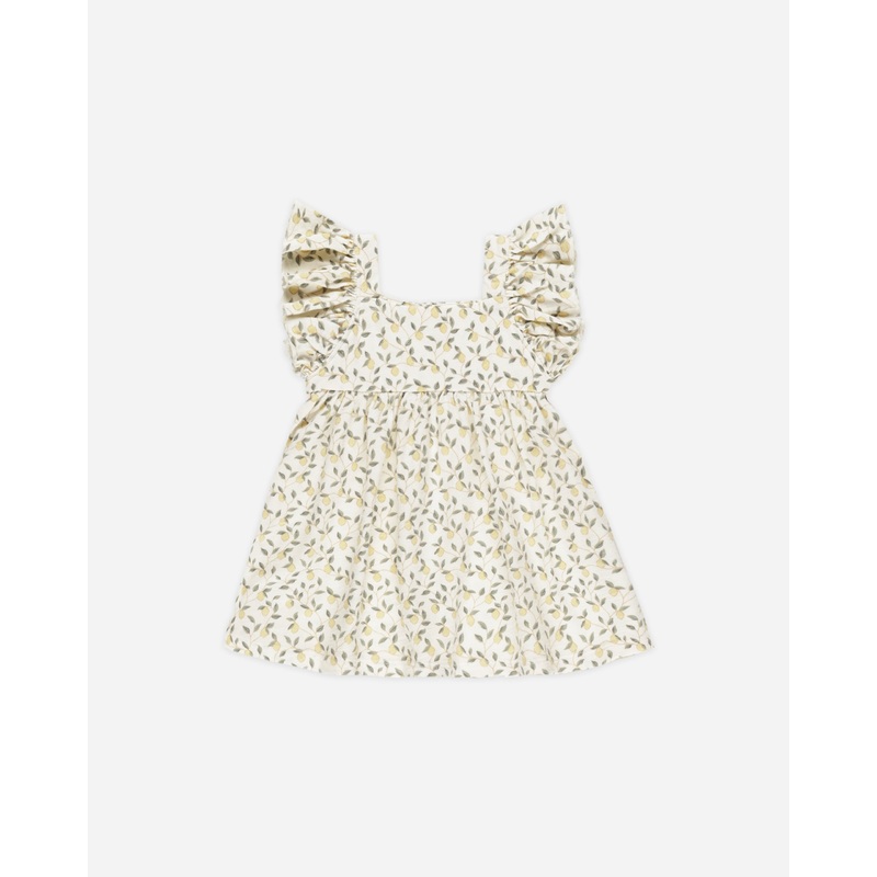 Mariposa Dress || Lemons|3-6M|6-12M|12-18M|18-24M|2-3Y|4-5Y|6-7Y|8-9Y