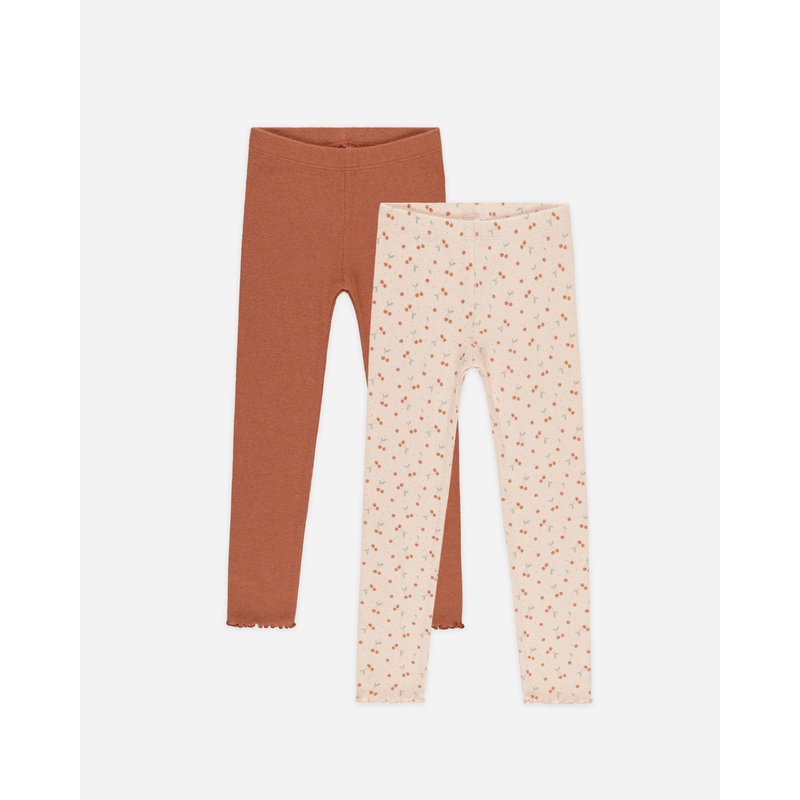 Ribbed Legging Set || Cherries, Poppy