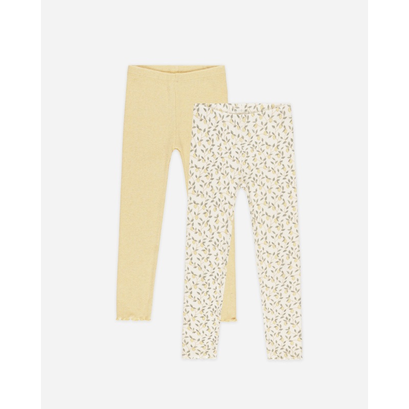 Ribbed Legging Set || Lemons, Yellow