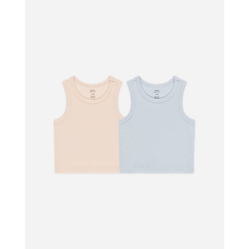 Ribbed Tank Set || Shell, Light Blue