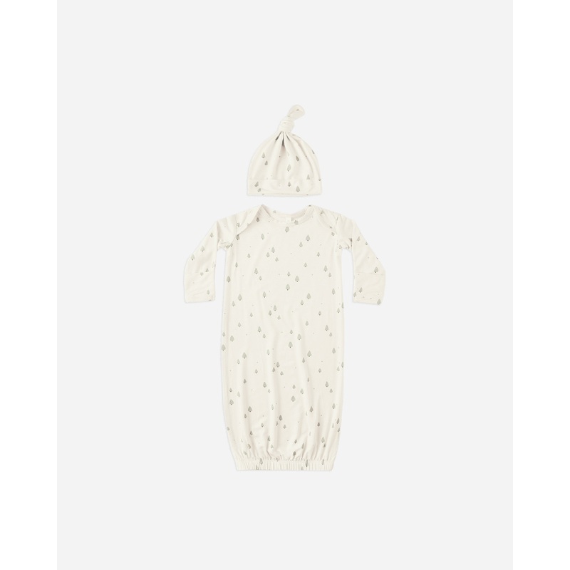 Bamboo Baby Gown + Hat Set || Trees