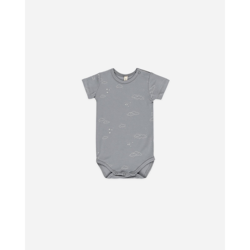 -Bamboo Short Sleeve Bodysuit || Clouds-