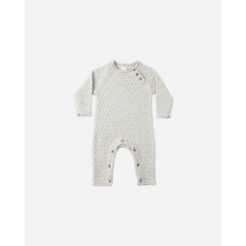 Cozy Heather Knit Jumpsuit || Blue