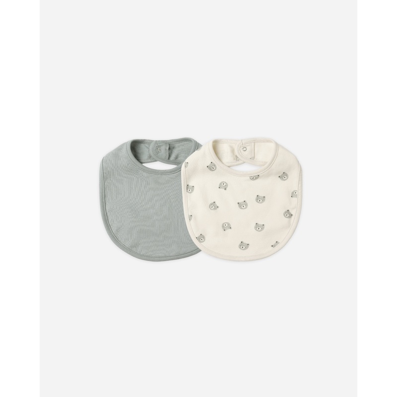 Jersey Snap Bib, 2 Pack || Bears, Steel Blue