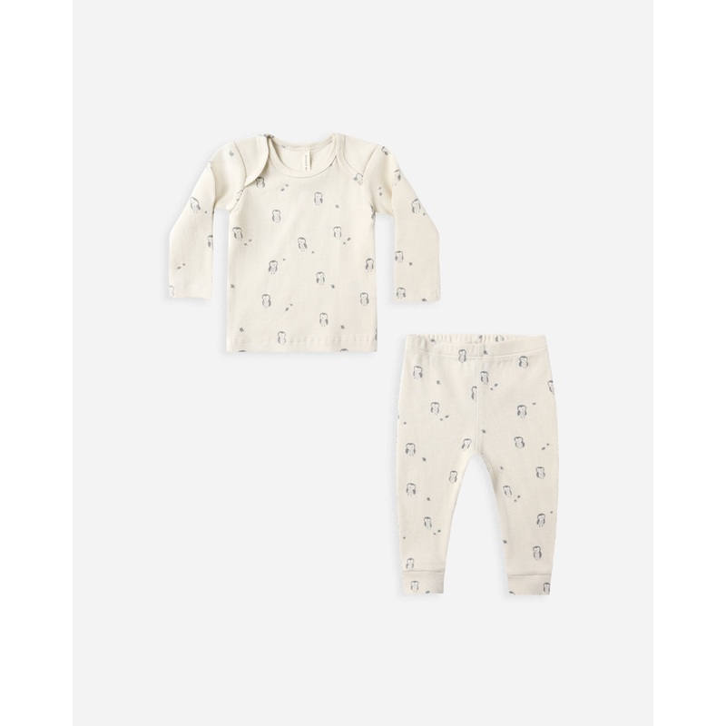 Ribbed Tee + Legging Set || Owls