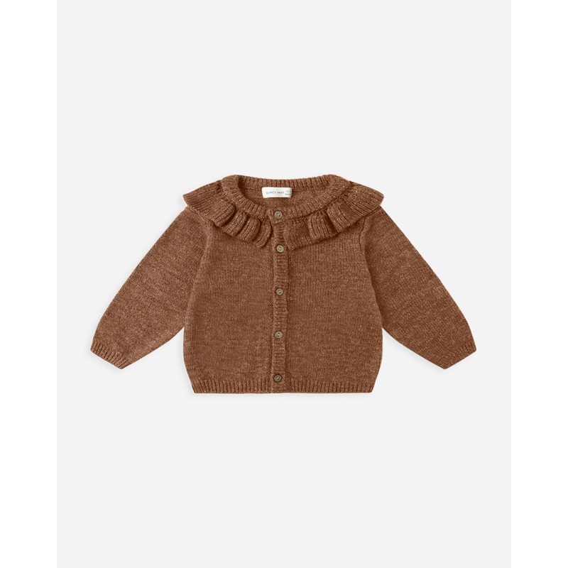 Ruffle Collar Cardigan || Heathered Cedar