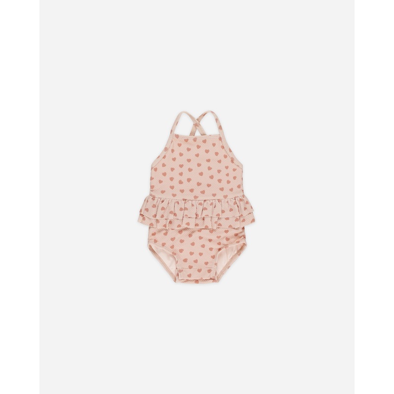 -Ruffled One-Piece Swimsuit || Hearts-