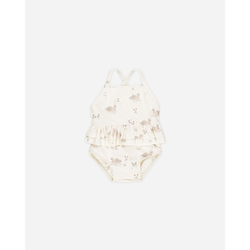 -Ruffled One-Piece Swimsuit || Swans-