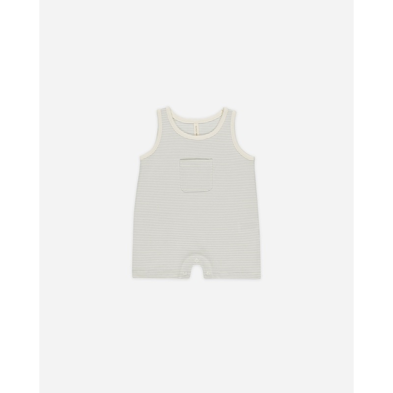 -Sleeveless One-Piece || Sky Micro Stripe-