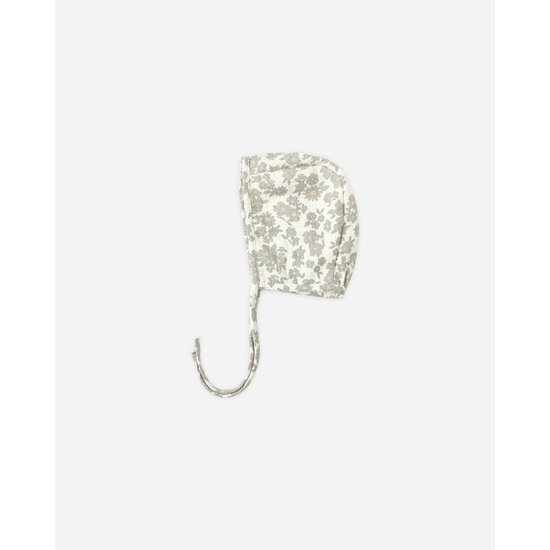 Woven Baby Bonnet || Green Floral