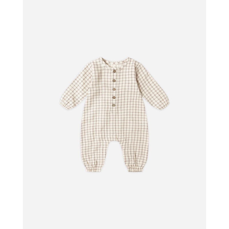 Woven Jumpsuit || Cedar Check|0-3M|3-6M|6-12M|12-18M|18-24M|2-3Y