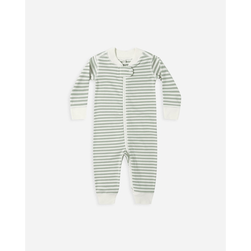 Zip Long Sleeve Sleeper || Fern Stripe