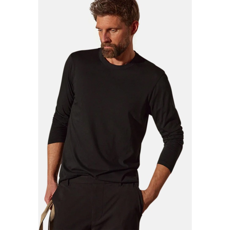 Luxe Lotus Jersey Crew Black|1|2|3|4|5